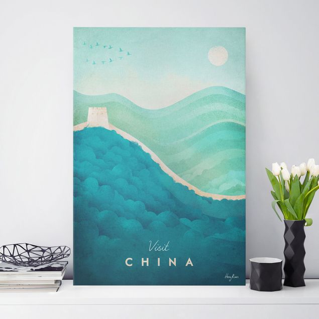 Telas decorativas Ásia Travel Poster - China