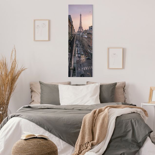Telas decorativas Paris The Eiffel Tower In The Setting Sun