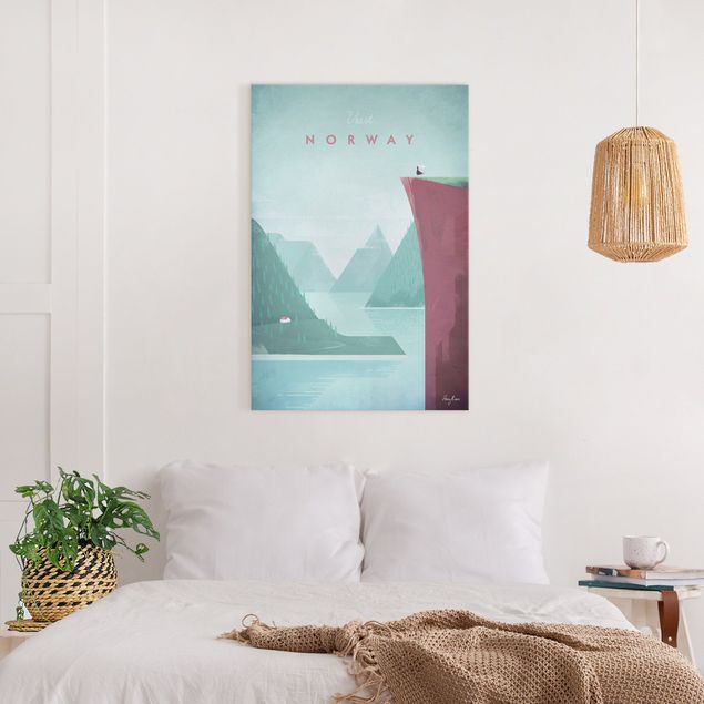 Telas decorativas montanhas Travel Poster - Norway