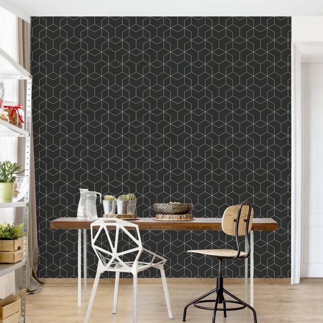 decoraçao para parede de cozinha Three-Dimensional Cube Pattern