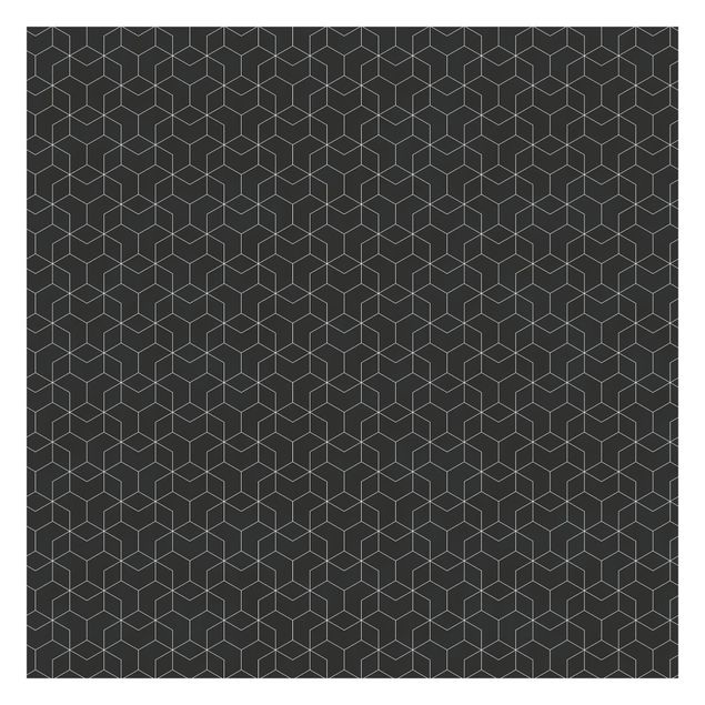 papel parede preto Three-Dimensional Cube Pattern