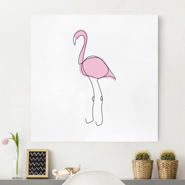 quadros para parede Flamingo Line Art