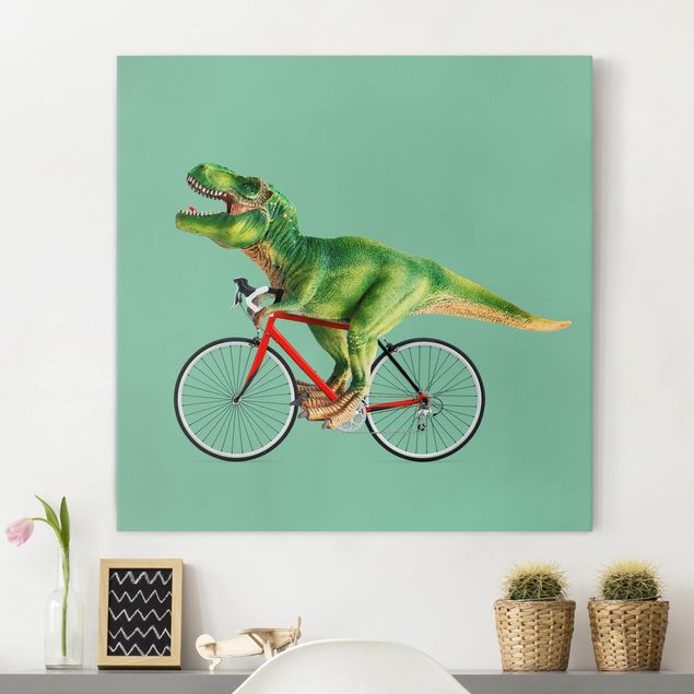 decoraçao cozinha Dinosaur With Bicycle