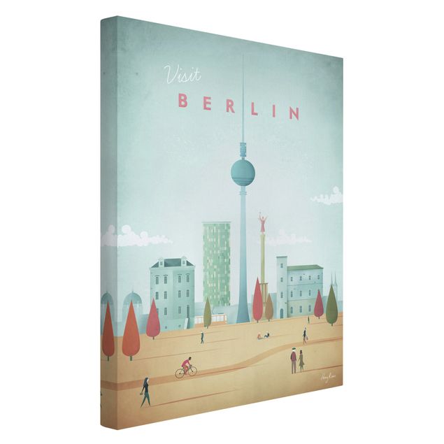 Telas decorativas réplicas de quadros famosos Travel Poster - Berlin