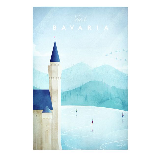 Telas decorativas réplicas de quadros famosos Travel Poster - Bavaria