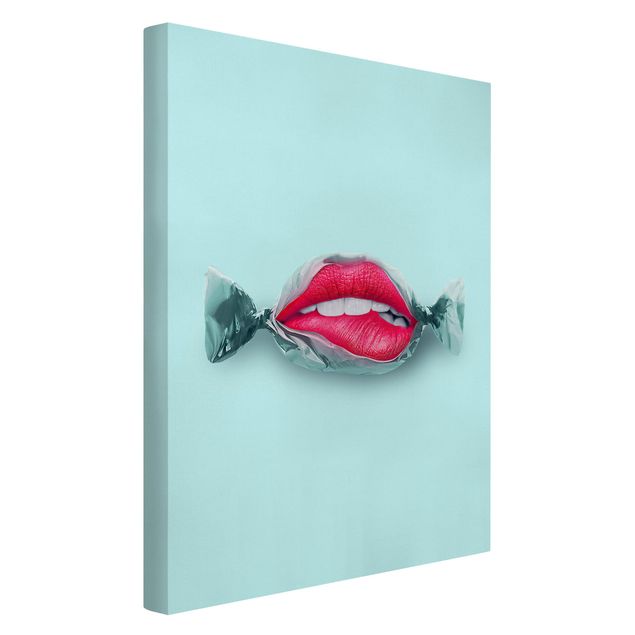quadros decorativos para sala modernos Candy With Lips