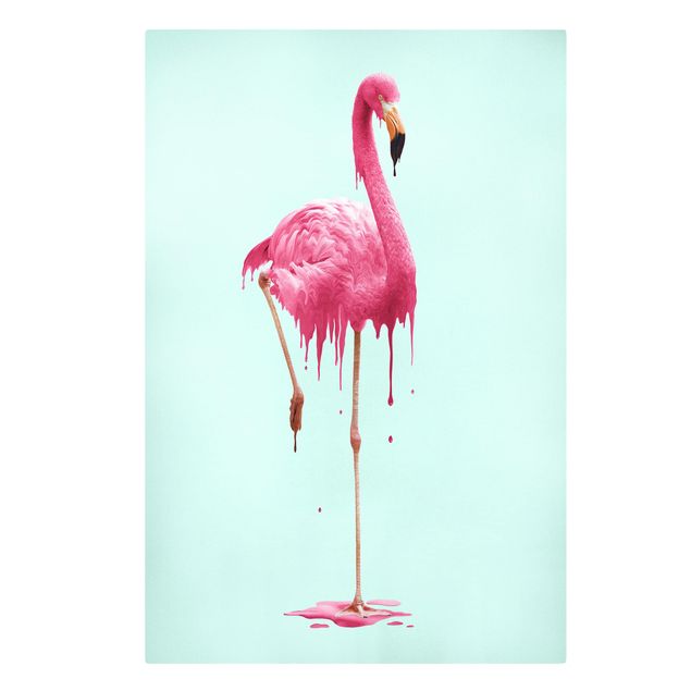 Telas decorativas animais Melting Flamingo