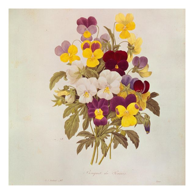 quadros de flores Pierre Joseph Redoute - Bouquet Of Pansies