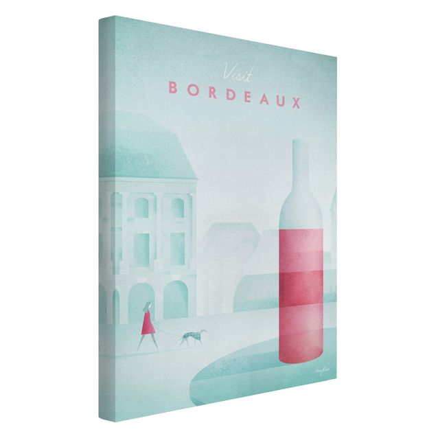 Telas decorativas réplicas de quadros famosos Travel Poster - Bordeaux