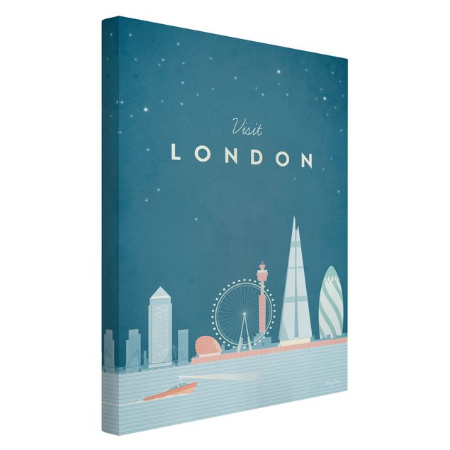 Telas decorativas réplicas de quadros famosos Travel Poster - London