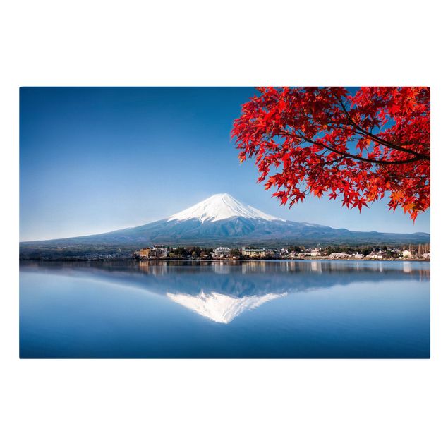 Telas decorativas cidades e paisagens urbanas Mt. Fuji In The Fall
