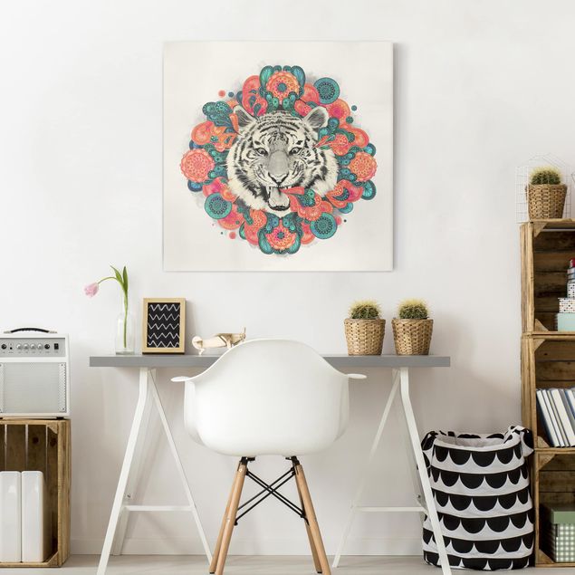 decoraçoes cozinha Illustration Tiger Drawing Mandala Paisley
