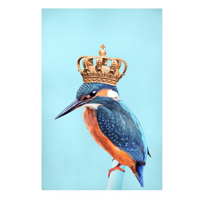 Telas decorativas animais Kingfisher With Crown