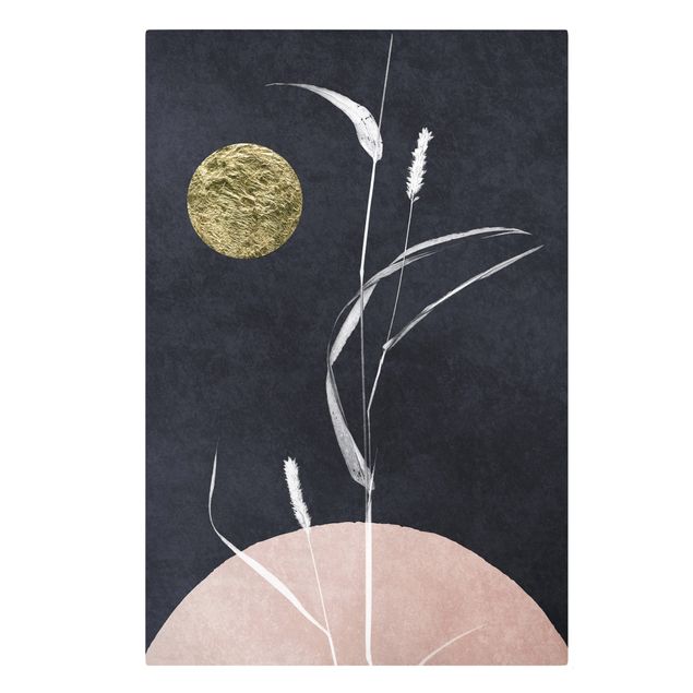 quadro com flores Golden Moon With Reed