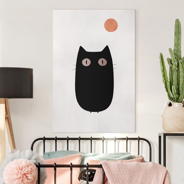 decoraçao para parede de cozinha Black Cat Illustration