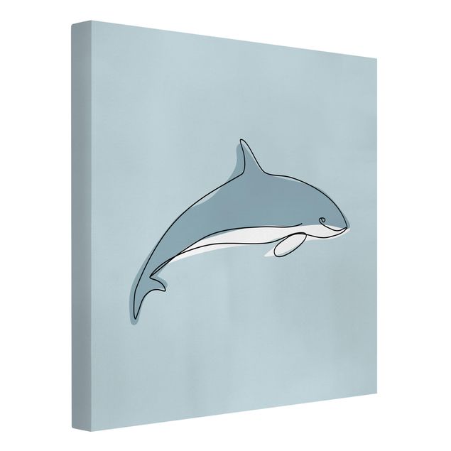 Quadros peixes Dolphin Line Art