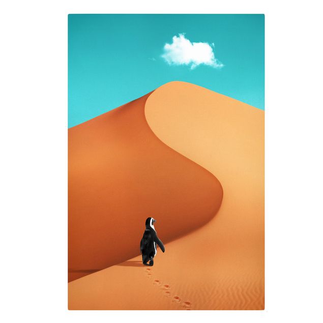 Telas decorativas réplicas de quadros famosos Desert With Penguin
