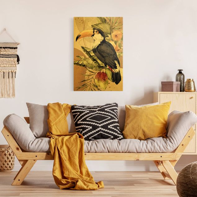 quadro com flores Tropical Birds - Toucan