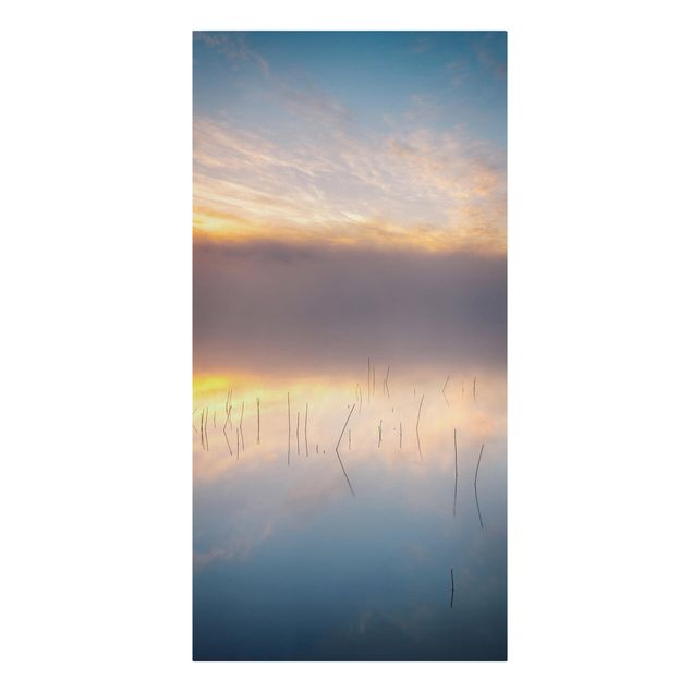 quadro da natureza Sunrise Swedish Lake