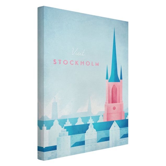 Telas decorativas réplicas de quadros famosos Travel Poster - Stockholm