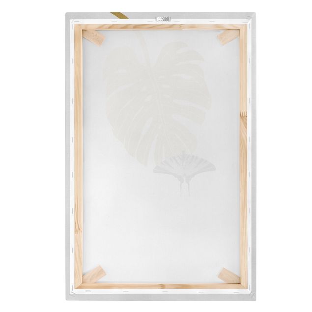 quadros para parede Golden Monstera With Butterfly