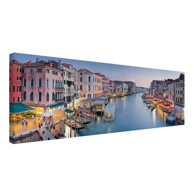 Telas decorativas cidades e paisagens urbanas Evening On The Grand Canal In Venice