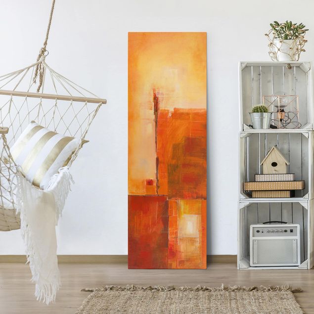 Telas decorativas réplicas de quadros famosos Abstract Orange Brown