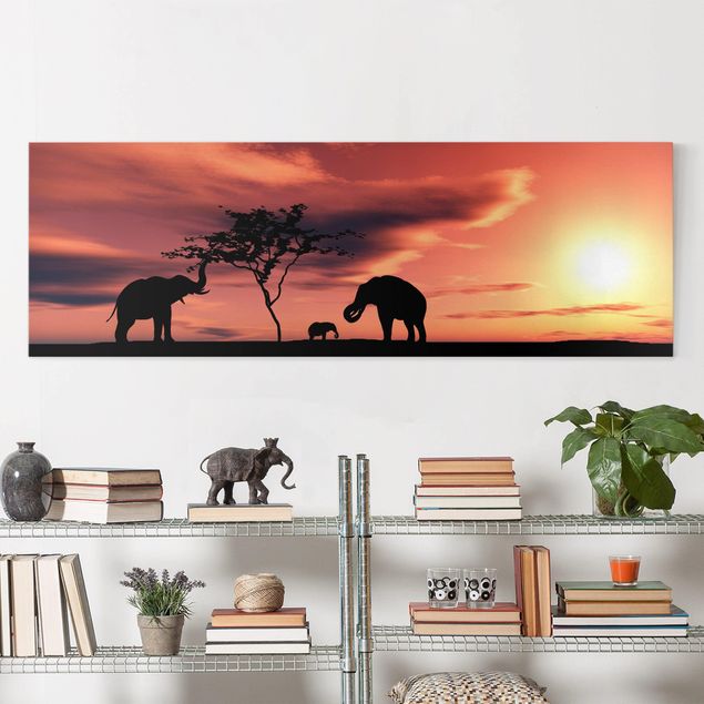 Telas decorativas elefantes African Elephant Family