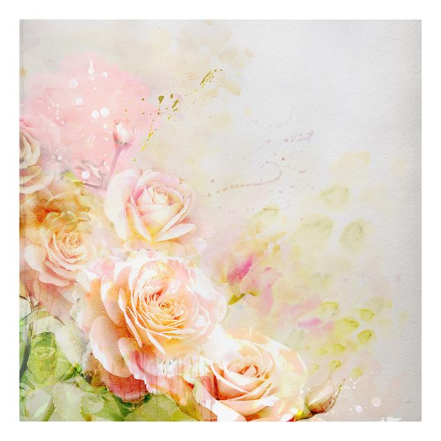 quadros de flores Watercolour Rose Composition