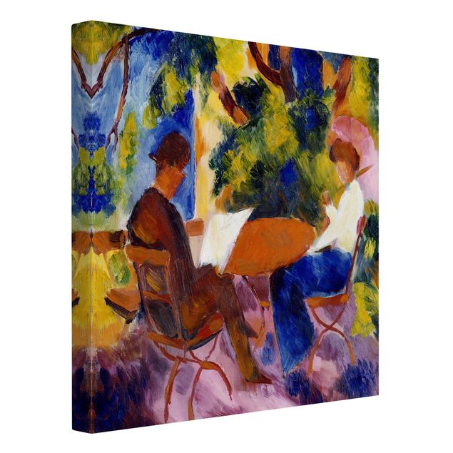 Telas decorativas réplicas de quadros famosos August Macke - Couple At The Garden Table
