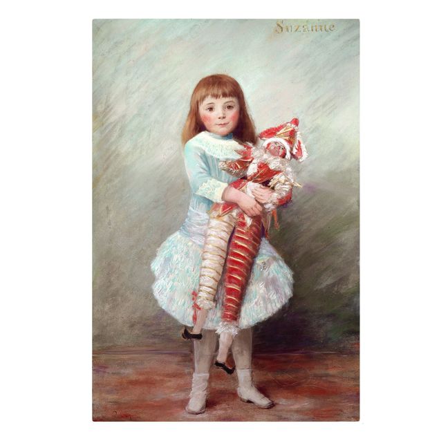 Telas decorativas réplicas de quadros famosos Auguste Renoir - Suzanne with Harlequin Puppet