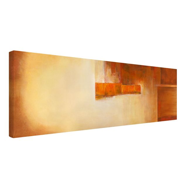 tela abstrata para sala Balance Orange Brown