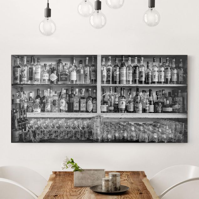 decoraçao para parede de cozinha Bar Black & White