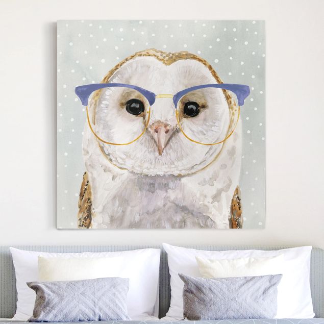 Telas decorativas animais Animals With Glasses - Owl