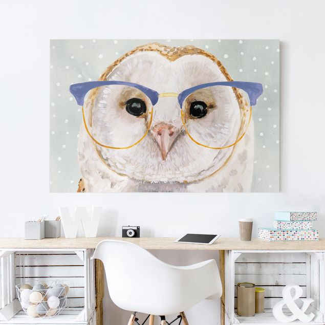 quadros decorativos para sala modernos Animals With Glasses - Owl