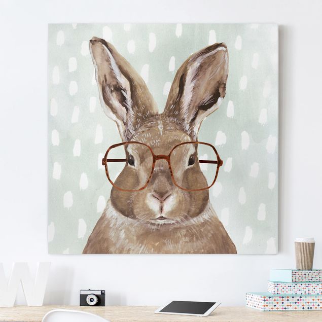 decoração para quartos infantis Animals With Glasses - Rabbit