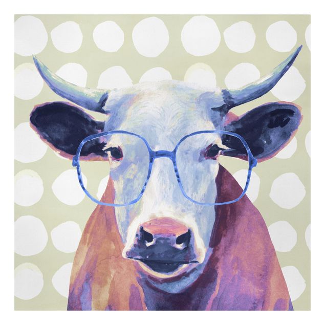 Quadros em lilás Animals With Glasses - Cow