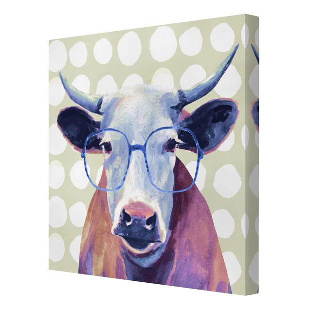 quadros para parede Animals With Glasses - Cow