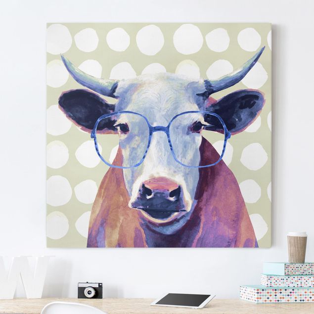 decoração para quartos infantis Animals With Glasses - Cow