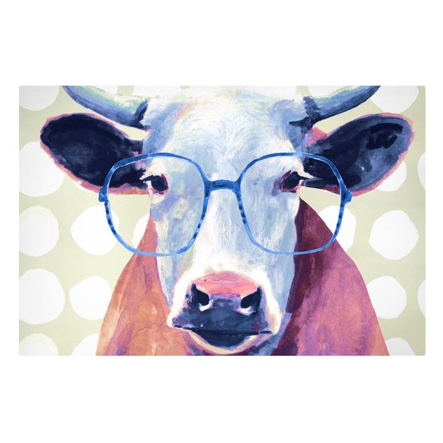 Quadros em lilás Animals With Glasses - Cow