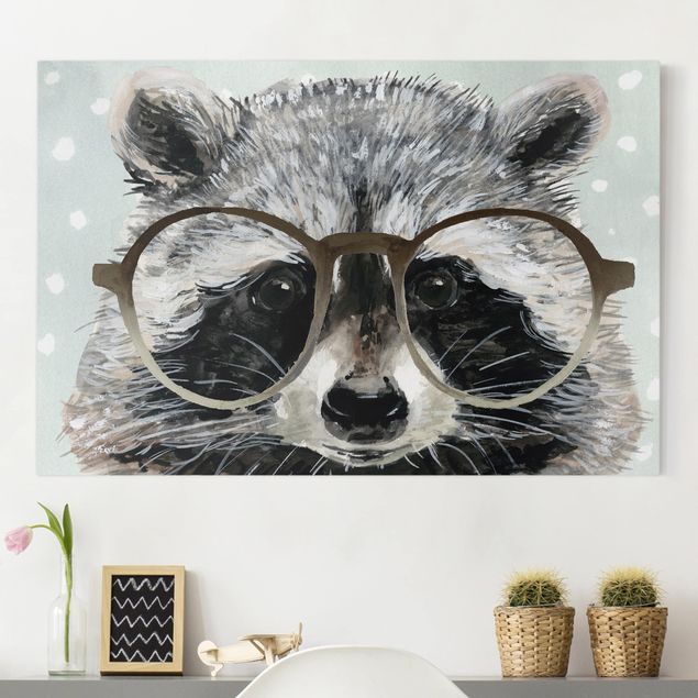 Decoração para quarto infantil Animals With Glasses - Raccoon