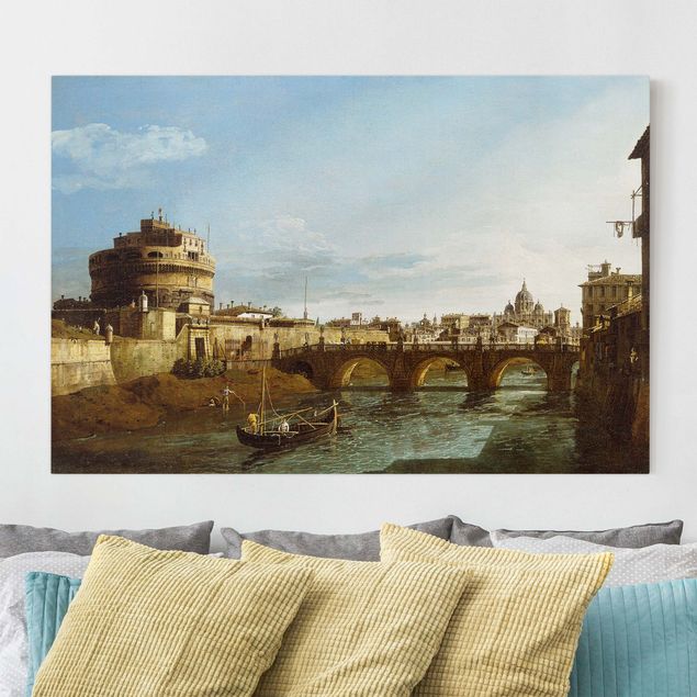 Quadros movimento artístico Expressionismo Bernardo Bellotto - View of Rome looking West