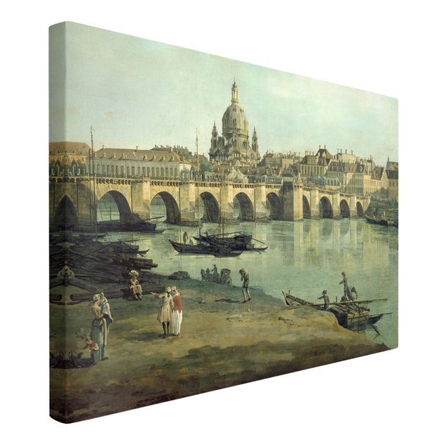 Telas decorativas Dresden Bernardo Bellotto - View of Dresden from the Right Bank of the Elbe with Augustus Bridge