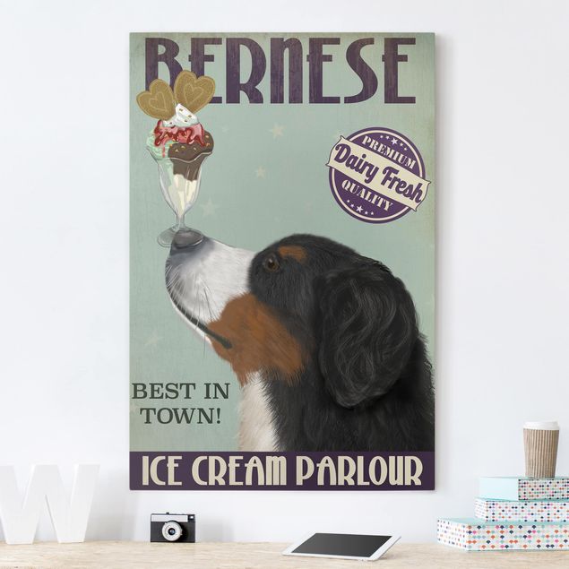 decoraçao para parede de cozinha Bernese Mountain Dog With Ice