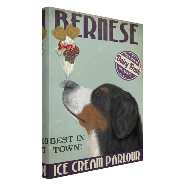 Telas decorativas frases Bernese Mountain Dog With Ice