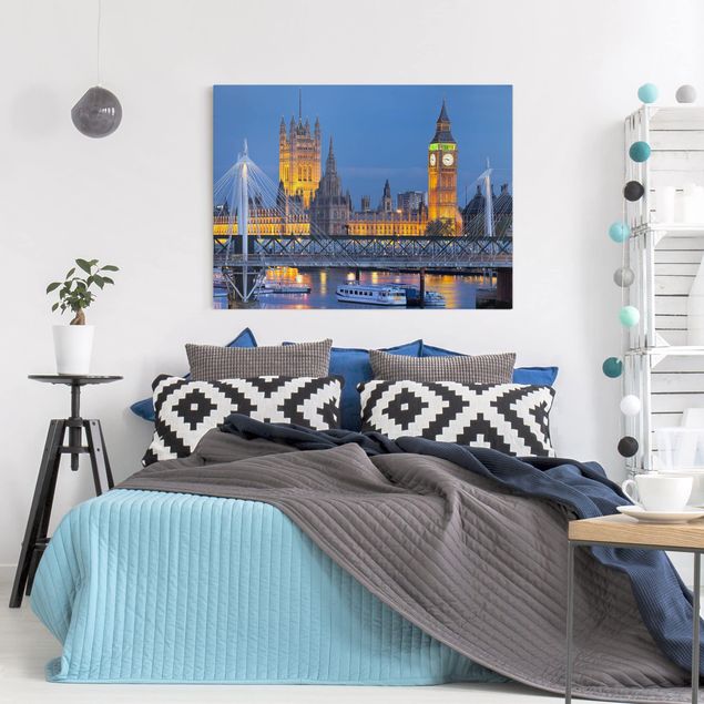 Telas decorativas Londres Big Ben And Westminster Palace In London At Night