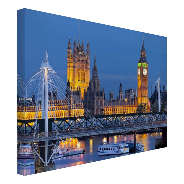 Telas decorativas cidades e paisagens urbanas Big Ben And Westminster Palace In London At Night