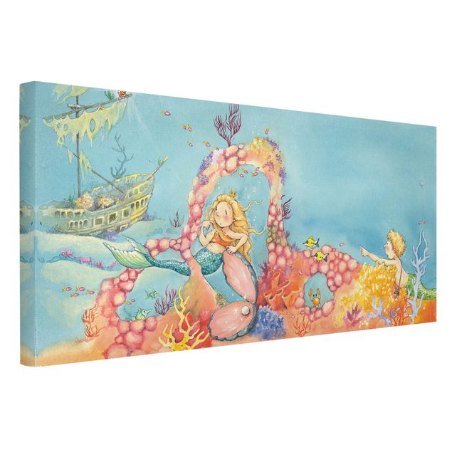 quadro em tons de azul Matilda The Little Mermaid - Bubble The Pirate