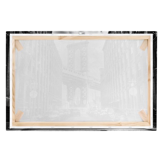 quadros preto e branco para decoração Manhattan Bridge In America