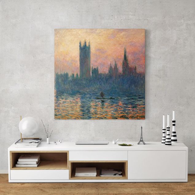 Quadros movimento artístico Impressionismo Claude Monet - London Sunset